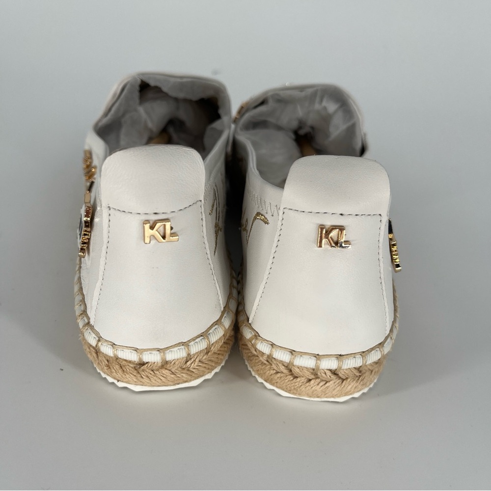 Karl Lagerfeld Michaela Espadrille Flats White Logo - Size 9.5 - Picture 9 of 12